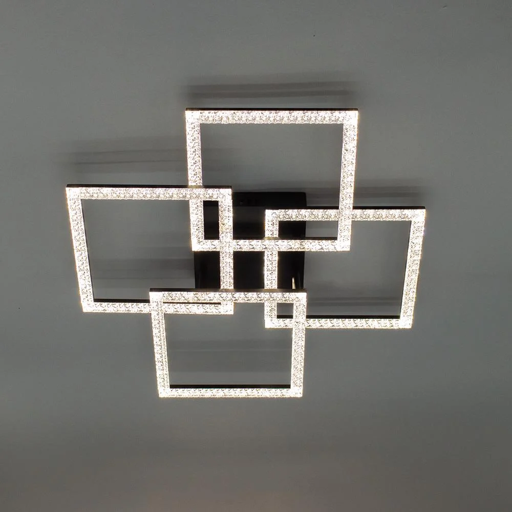 Люстра ESLLSE SQUARE 4S с пультом 100 Вт 550x550x110 мм Черный (10512)