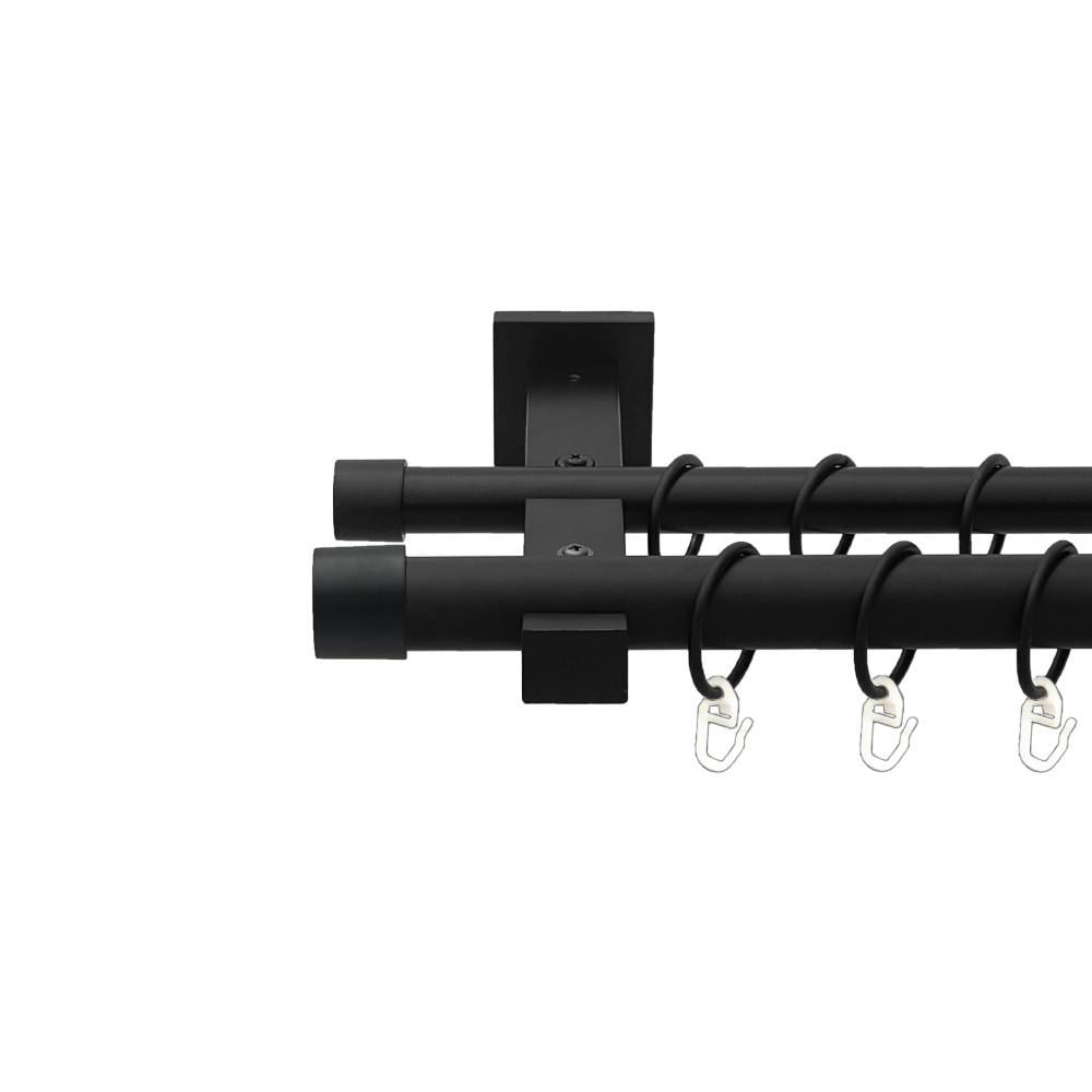 Карниз для штор Orvit Заглушка двухрядный 25/19 мм техно 200 см Черный бархат (000-8101)