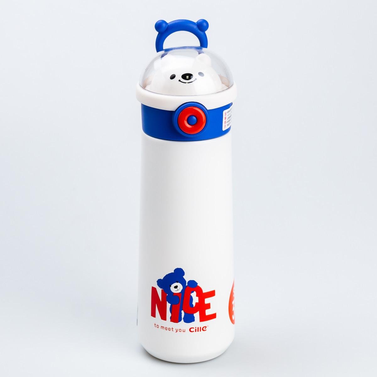 Термос детский 500 мл с поилкой трубочкой Синий