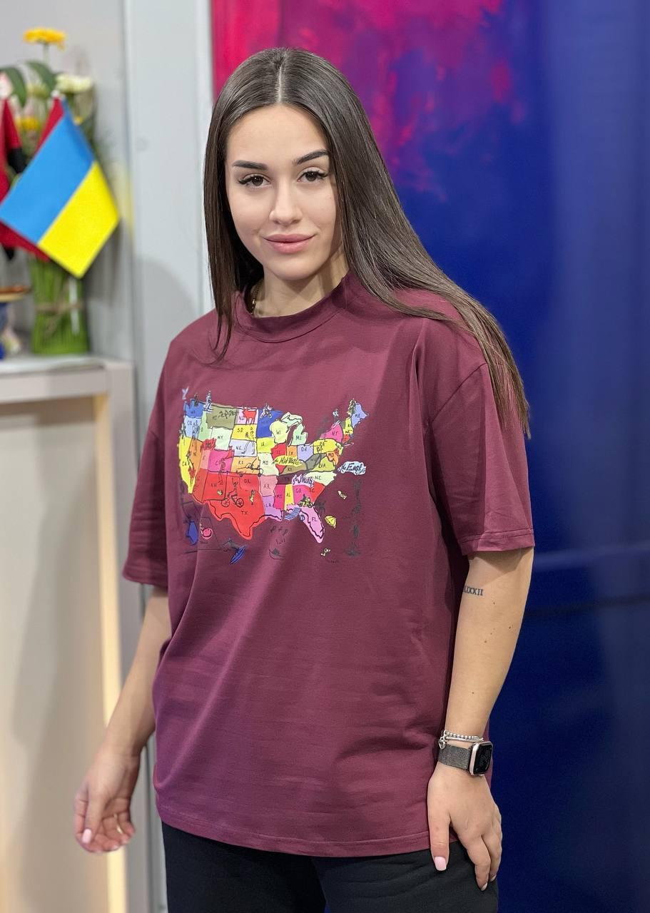 Футболка женская с принтом OS Фиолетовый (#25045-05)