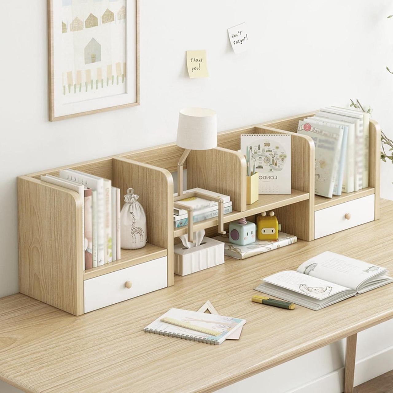 Полка-надстройка настольная из дерева Абелина бланже-зефир (АКД-02160120)