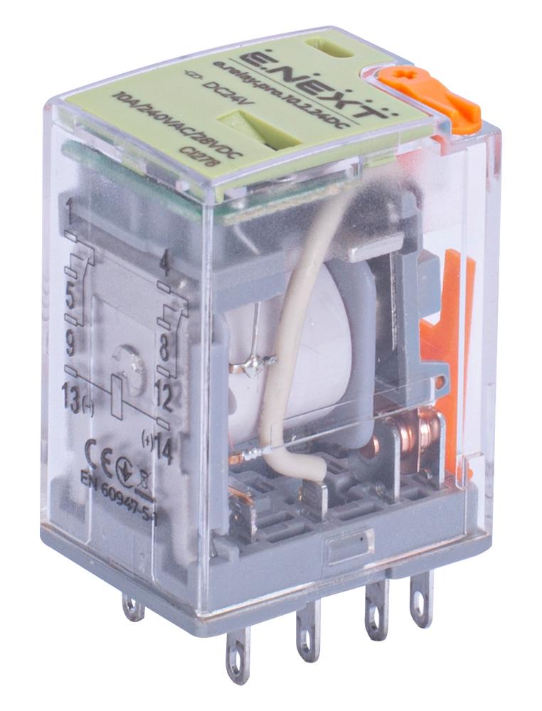 Реле проміжне E.NEXT e.relay.pro.10.2.24DC 10А 2к 24V DC (p091006)