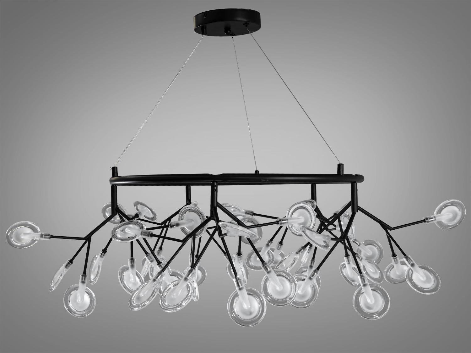 Люстра підвісна Світлячок 45 ламп Чорний (Y887-45C BK) - фото 2