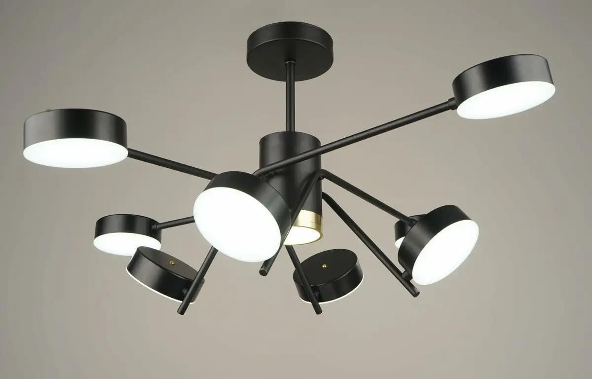 LED-люстра стельова Sirius 112W на вісім плафонів 3000/6500К IP20 B N4182/8 112W BK Чорний (28687125)