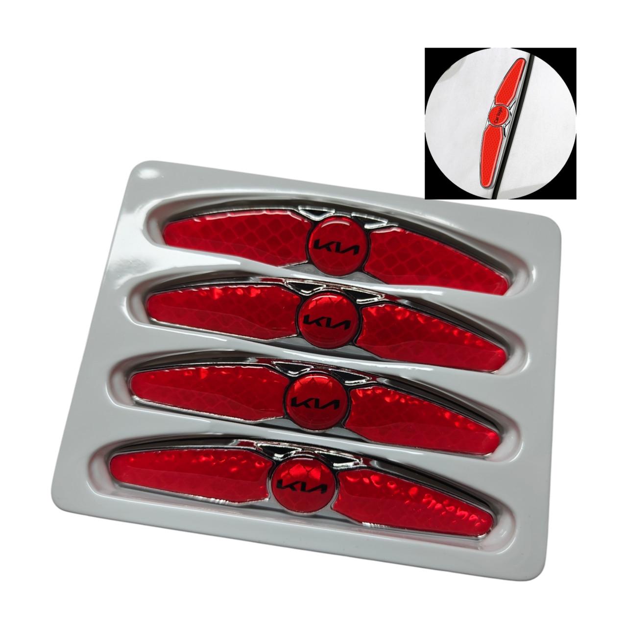 Накладки-катафоты на двери автомобиля с логотипом KIA от царапин и вмятин Красный карбон (2402406316) - фото 6 Накладки-катафоты на двери автомобиля с логотипом KIA от царапин и вмятин Красный карбон (2402406316) - фото 6