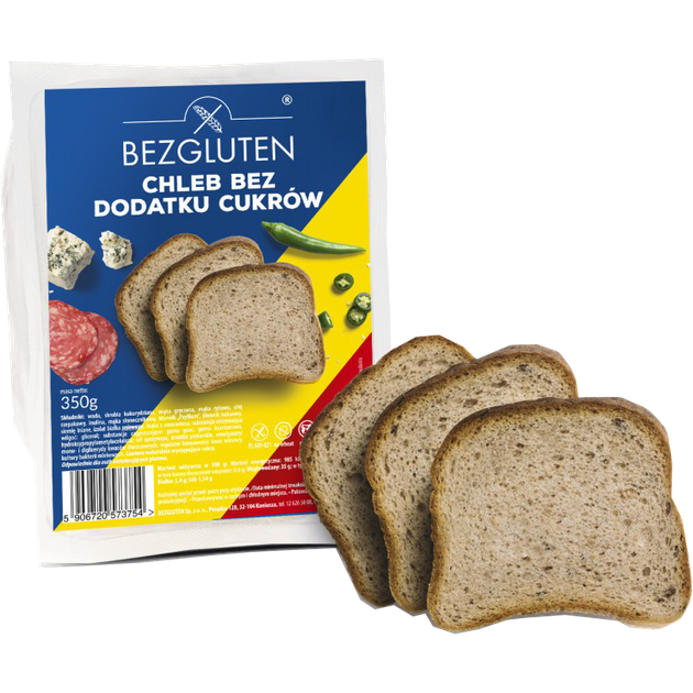 Хліб без глютену і без цукру Bezgluten 350 г