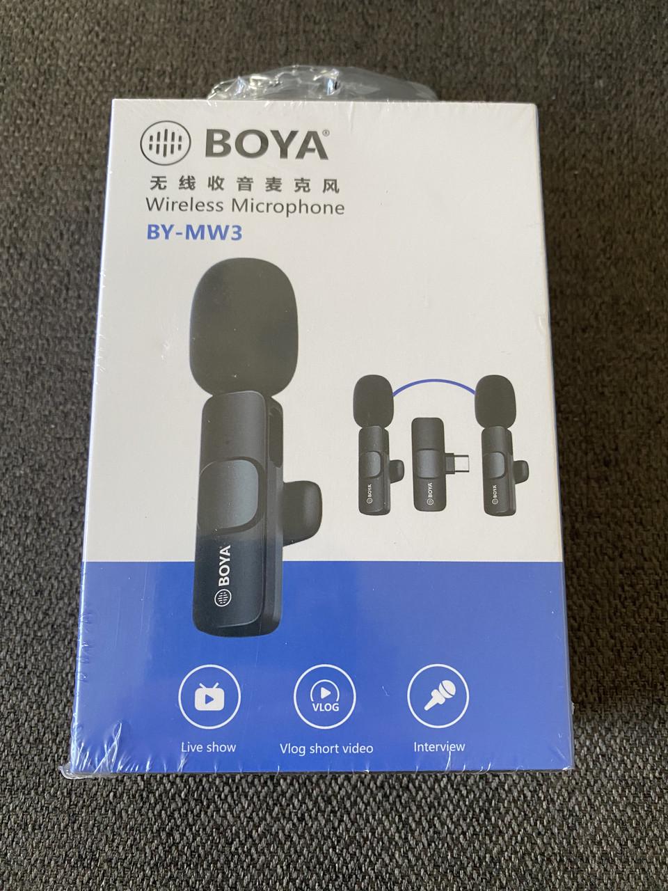 Микрофон петличный беспроводной Boya BY-MW3 из Type-C петличка для айфона/андроида 2 шт. (2610589312) - фото 3