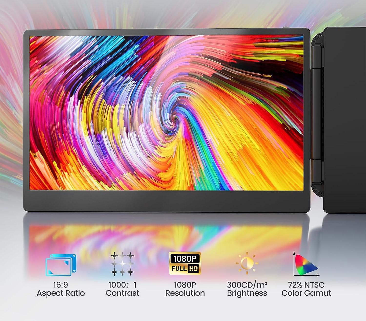 Мониторы для ноутбука Teamgee 13-17''/14'' Full HD 1080p IPS с двумя динамиками Plug and Play HDMI/USB-A/Type-C совместимы с Mac Wins Android Dex - фото 3 Мониторы для ноутбука Teamgee 13-17''/14'' Full HD 1080p IPS с двумя динамиками Plug and Play HDMI/USB-A/Type-C совместимы с Mac Wins Android Dex - фото 3