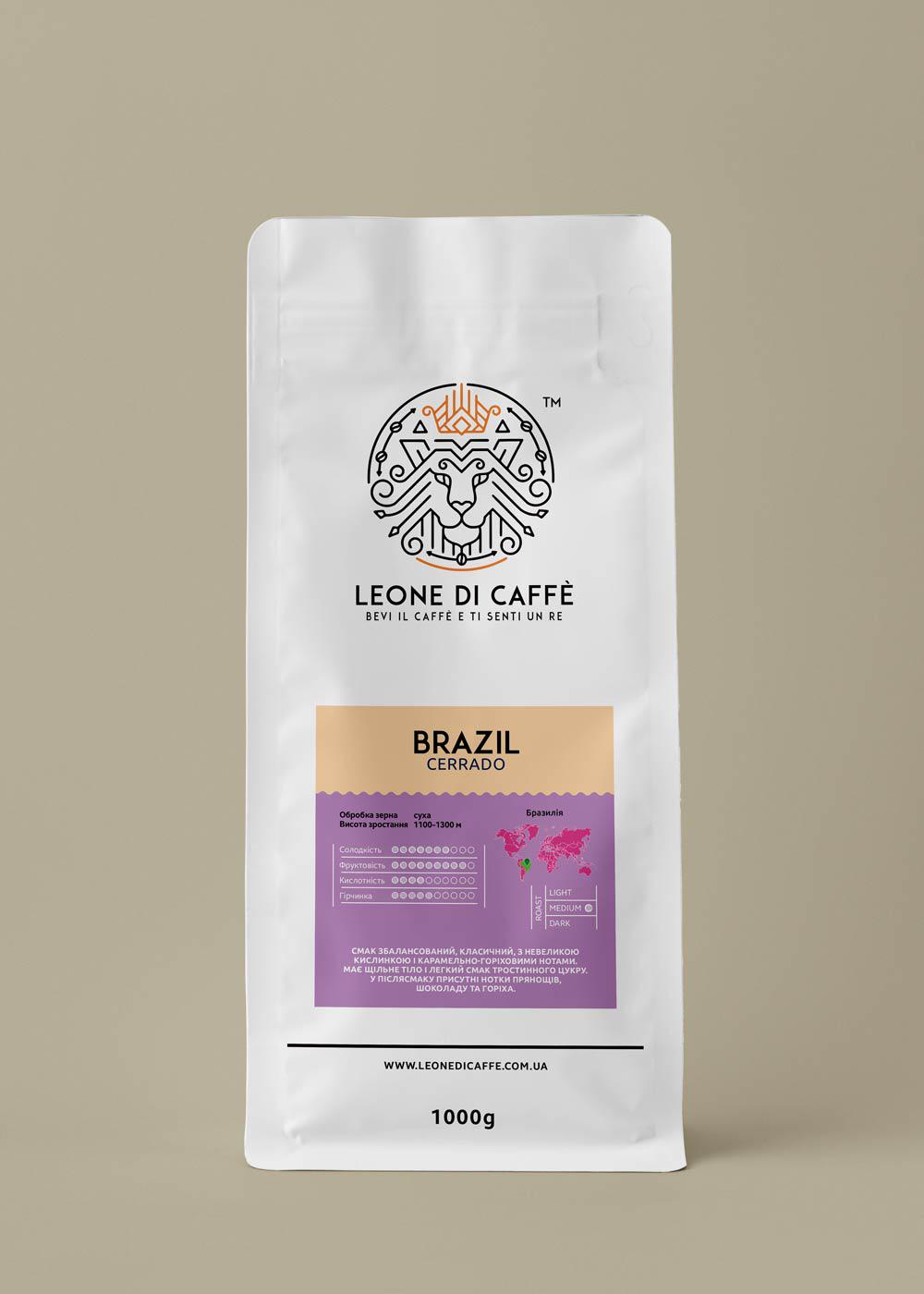 Кофе в зернах Leone di caffe Бразилия Черрадо 100% арабика 1 кг (10869099) - фото 2