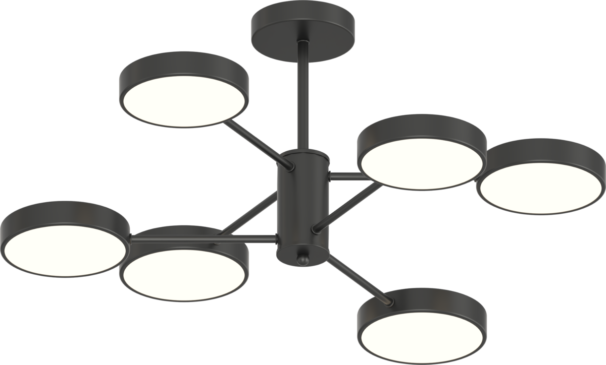 Люстра світлодіодна стельова Light House SRS-20322-6 Чорний