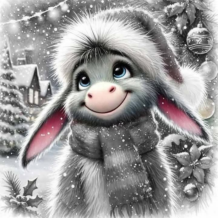 Алмазная мозаика Веселый ослик квадратные камни/на подрамнике 40х40 см (32927433)