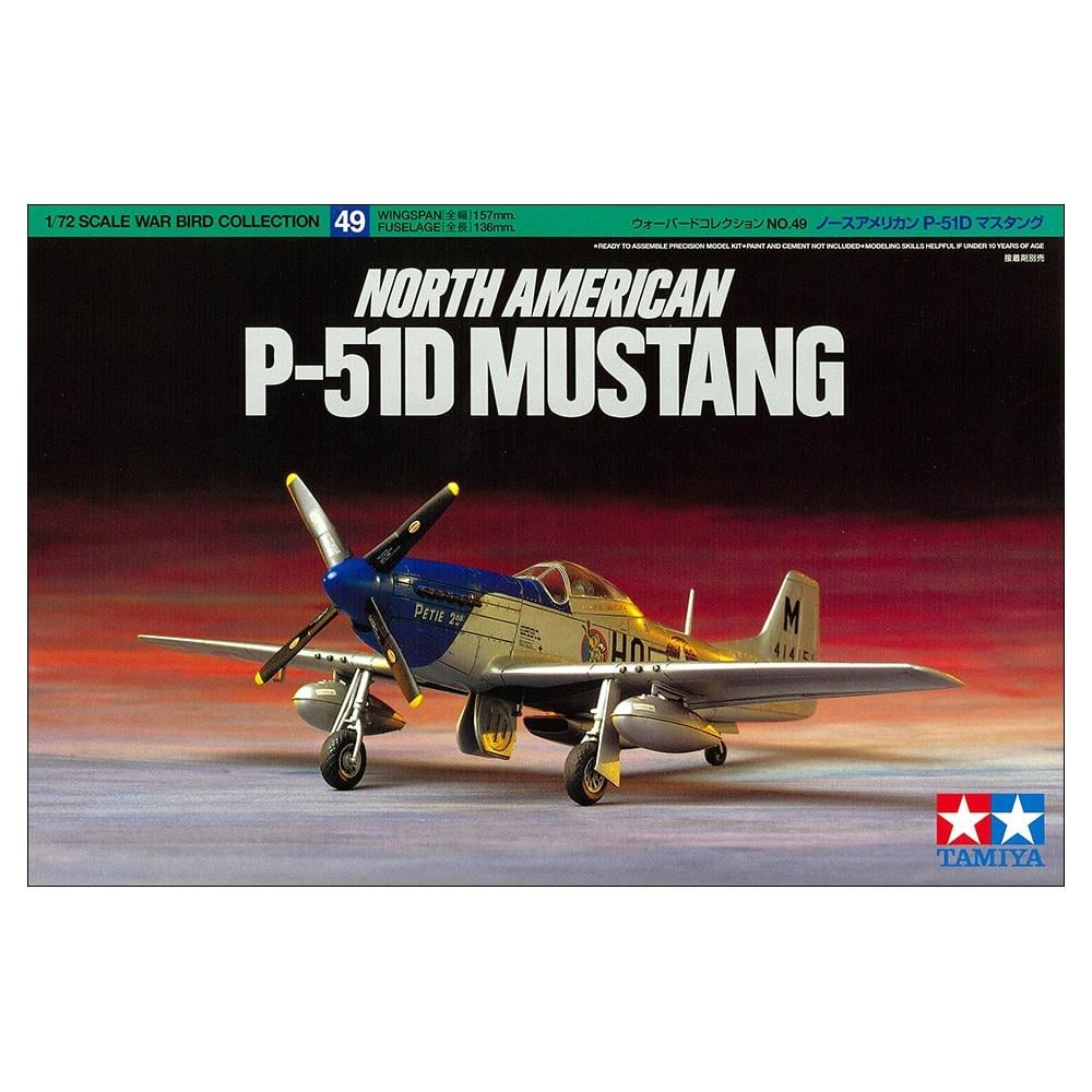 Збірна модель Tamiya літак 1:72 North American P-51D Mustang (60749-000)
