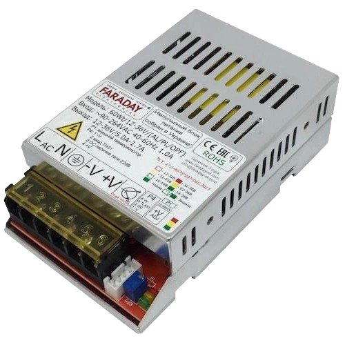 Блок питания Faraday Electronics 60Wt/12-36V/ALU 12-36V 5-2А Серебристый (31330417)