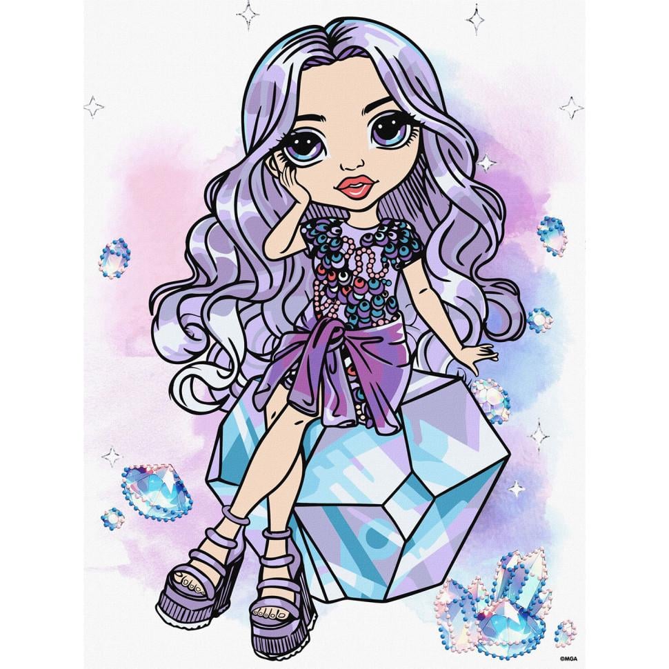Картина по номерам Ideyka KHO1339 Rainbow High Violet с голограммными стразами AB 30х40 см (2990440096)