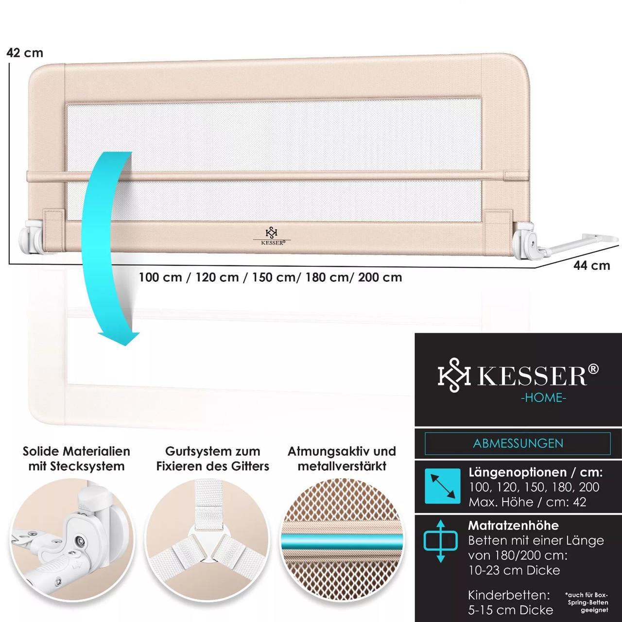 Огородження дитячого ліжка KESSER 200 см Бежевий - фото 4 Огородження дитячого ліжка KESSER 200 см Бежевий - фото 4