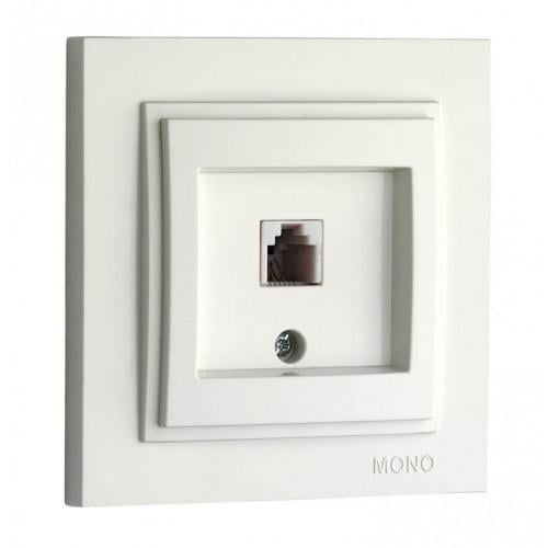 Розетка телефонная цифровая Mono Electric DESPINA 623K CAT3 Белый (12033)