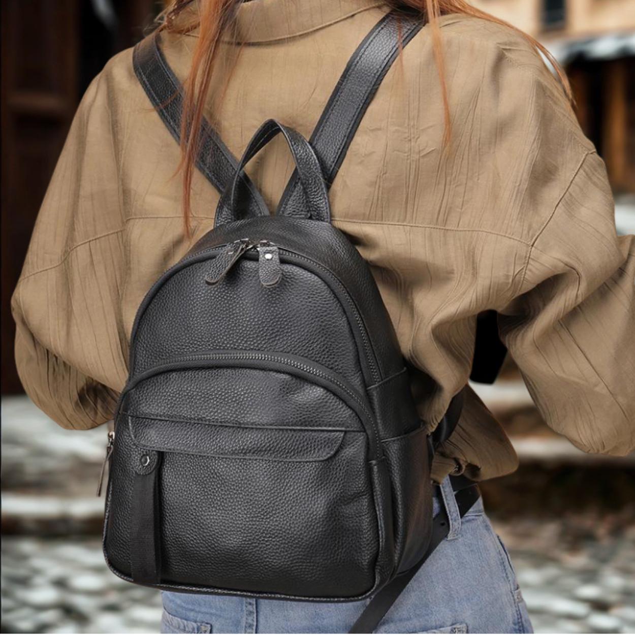 Рюкзак жіночий Lorian з натуральної шкіри на одне велике відділення Чорний (LR 25319-black) - фото 3 Рюкзак жіночий Lorian з натуральної шкіри на одне велике відділення Чорний (LR 25319-black) - фото 3