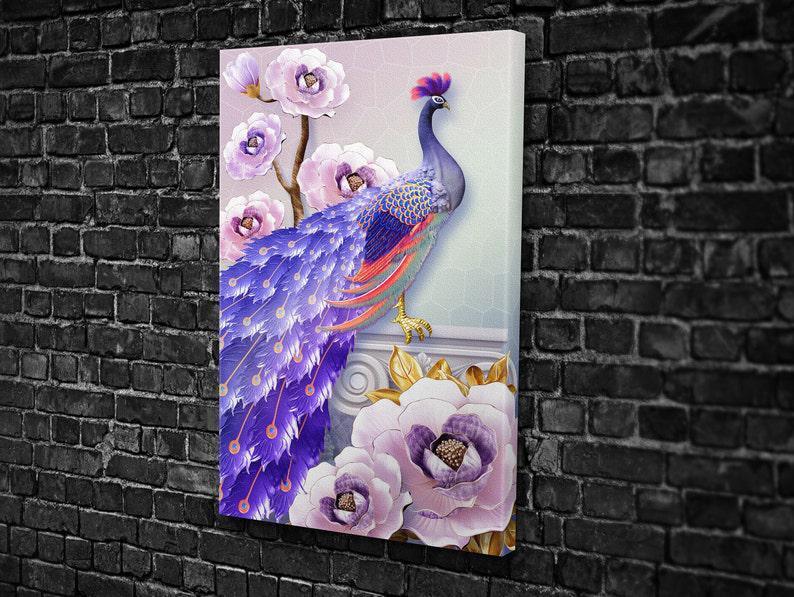 Картина для интерьера Павлин и природа 51x34 см (481)