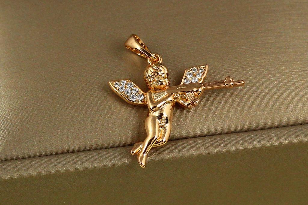 Кулон Xuping Jewelry ангел с ружьем 2,2 см Золотистый (26921817)