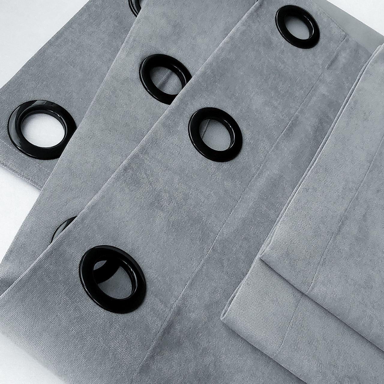 Штора на черных люверсах микровелюр 205х250 см 1 шт. Серо-голубой (5801525-MT1/205-BL) - фото 5 Штора на черных люверсах микровелюр 205х250 см 1 шт. Серо-голубой (5801525-MT1/205-BL) - фото 5