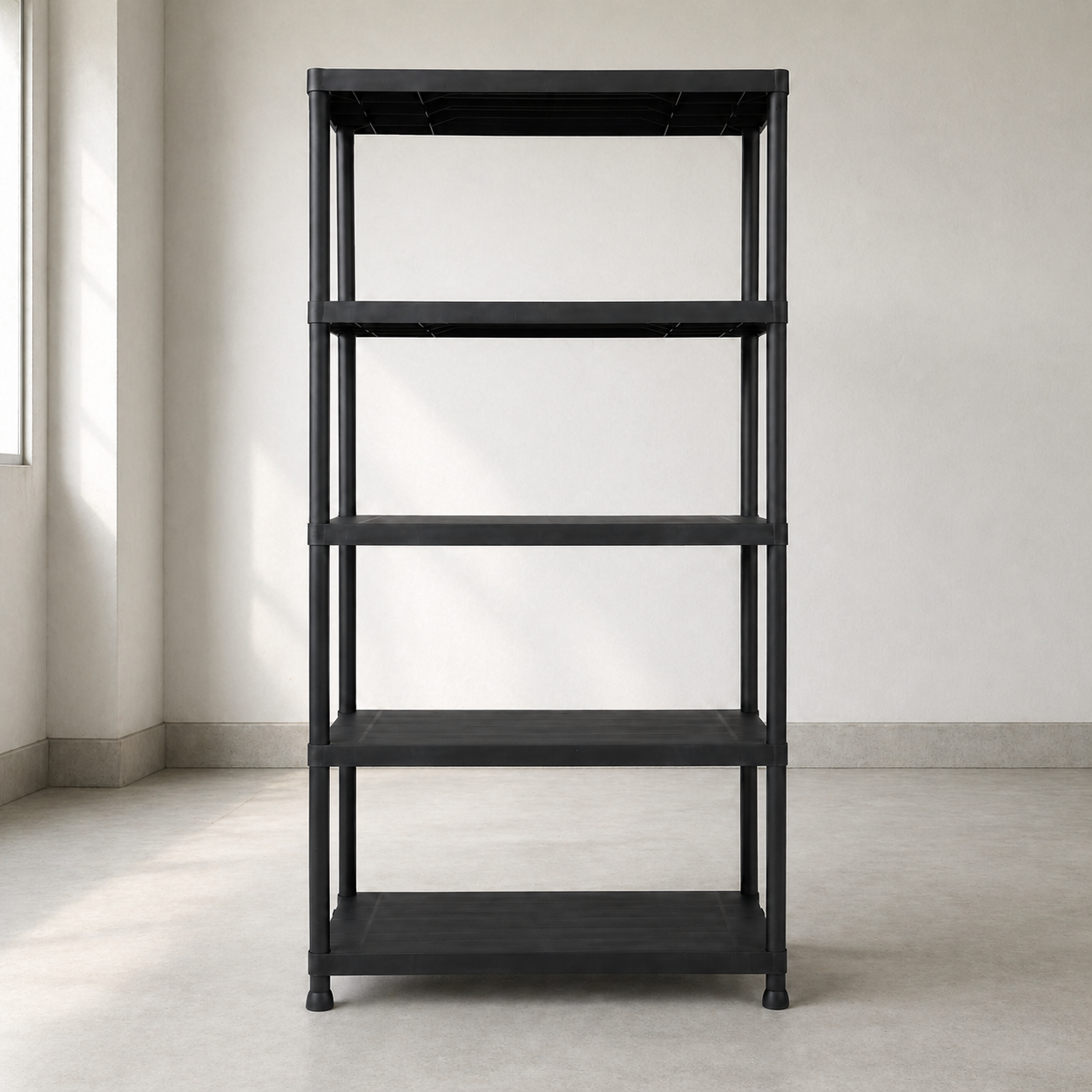 Стеллаж PWI0470 90x40x180 см пластиковый 5 полок до 175 кг модульный Черный/Графит