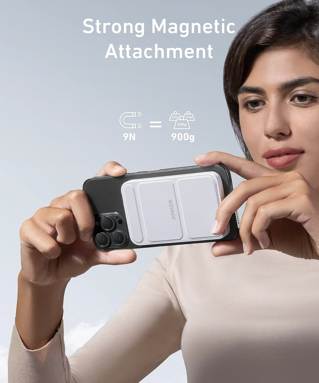 Батарея магнитная с подставкой Anker 622 Magnetic Magsafe iPhone 16/16 Pro/16 Pro Max iPhone 15/14/13/12 Series 5000 mAh White (2083974093) - фото 3