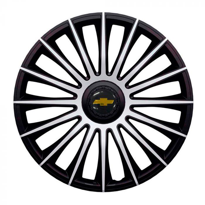 Ковпаки для коліс J-Tec Austin R15 з логотипом Chevrolet 4 шт. Silver/Black
