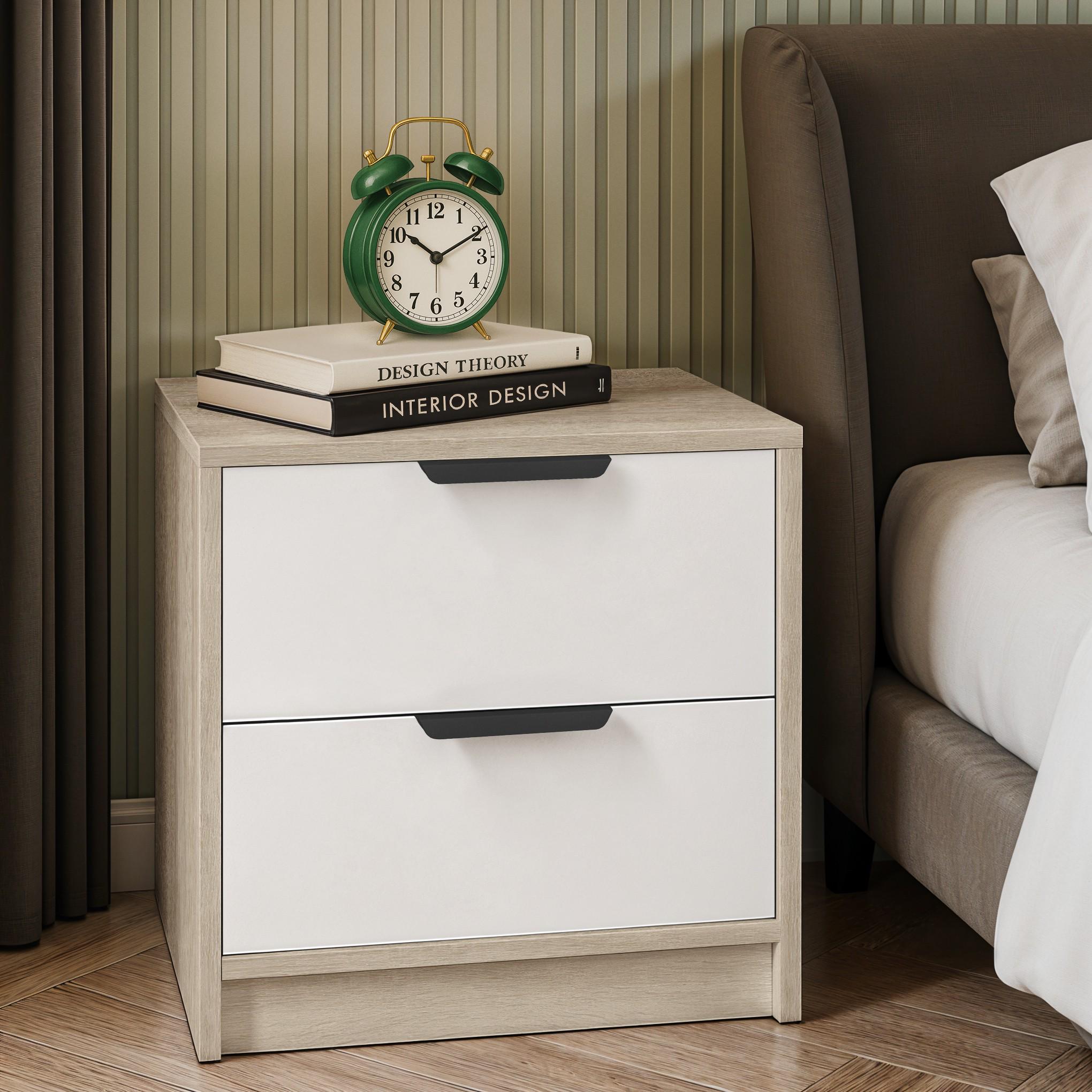 Тумба прикроватная FT-3 450х354х489 мм Дуб Сонома/Белый