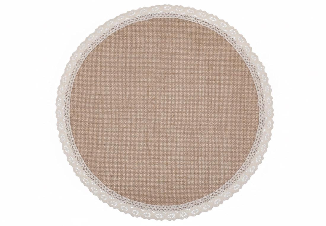 Набор сервировочных салфеток 3 шт. льняная с кружевом 38 см (445-203)