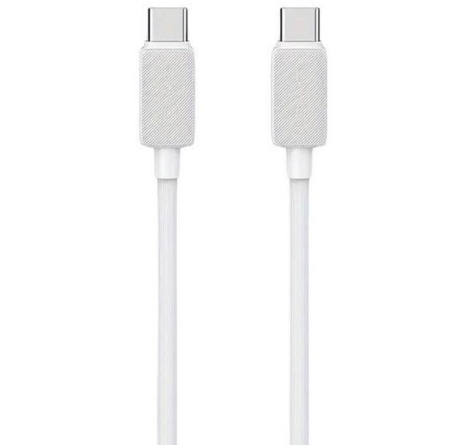 Кабель Usams US-SJ696 60W Striped Data Cable Type-C to Type-C KY Series 200 см White (20799834) - фото 1