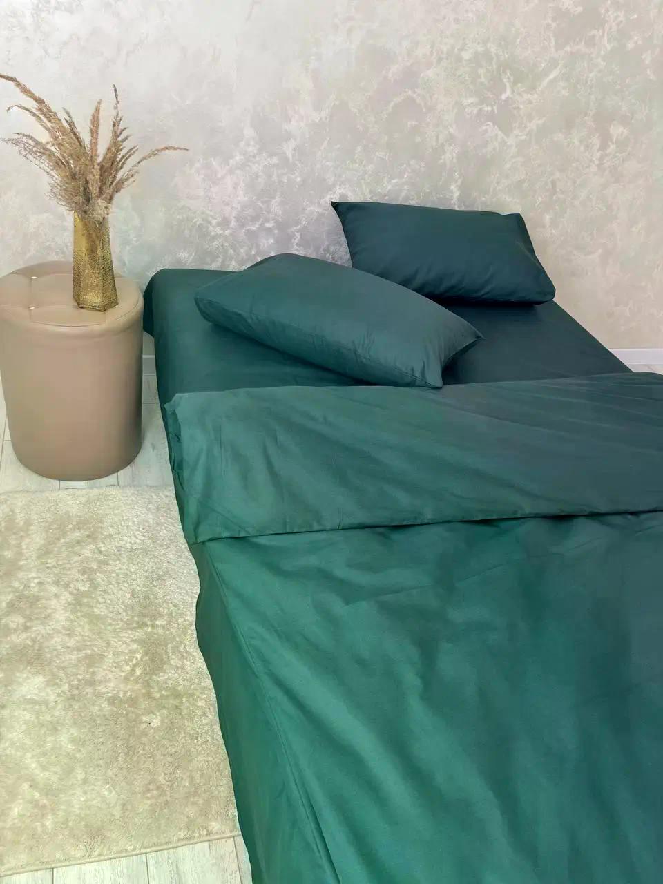 Комплект постельного белья семейный хлопок 150х210 см наволочка 2х50х70/70х70 см Изумрудный (П4К-Post-rus-0035-04) - фото 8