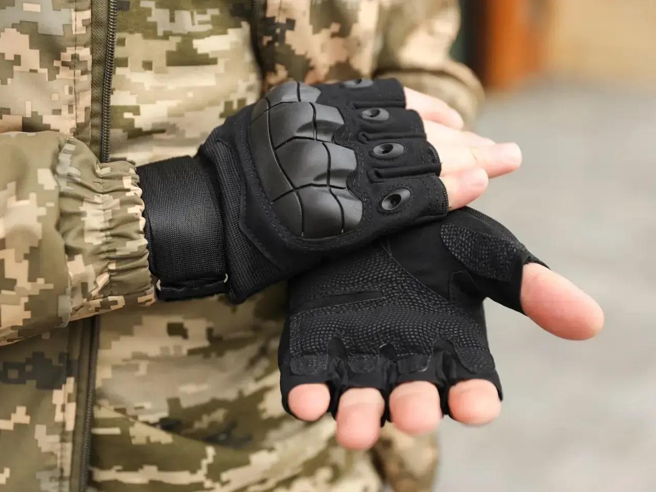 Рукавички військові M Чорний (043-1-VS) - фото 4