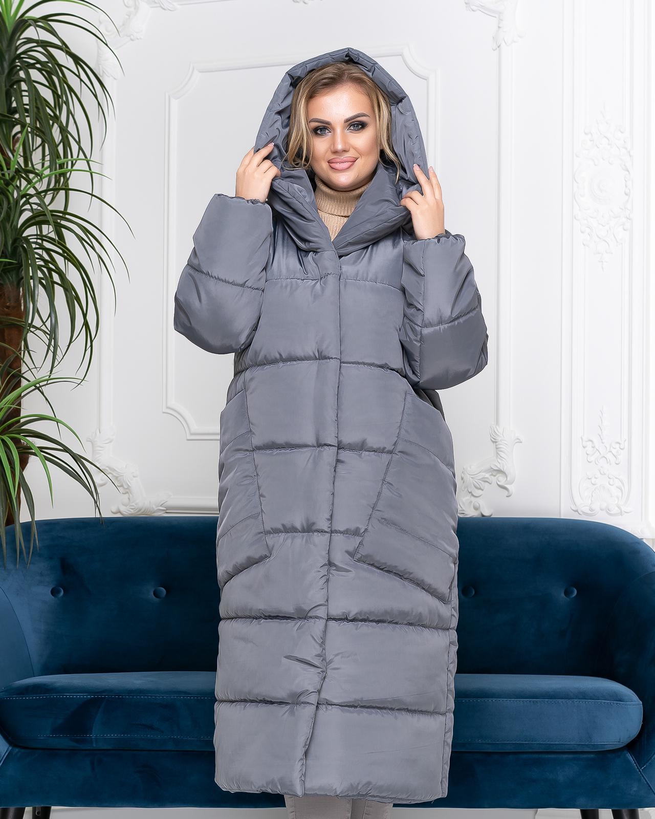 Куртка-кокон зимняя Аiza А500 р. 54-56 Темно-серый (12276872)