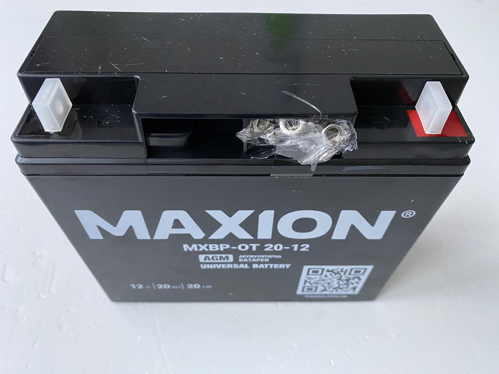 Универсальный аккумулятор Maxion AGM MXBP-OT 12V 20Ah B1 под болт М5 с гайкой 181х77х167 мм вес 4,7 кг - фото 3 Универсальный аккумулятор Maxion AGM MXBP-OT 12V 20Ah B1 под болт М5 с гайкой 181х77х167 мм вес 4,7 кг - фото 3