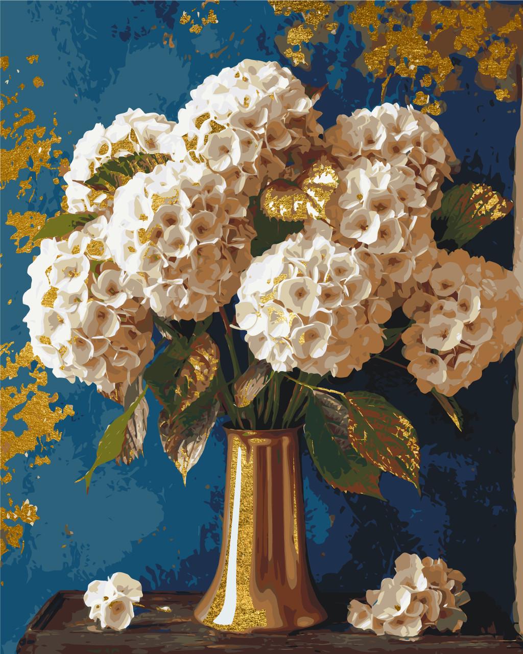 Картина за номерами ORIGAMI Букет гортензій з фарбами металік 40х50 см (LW3295)