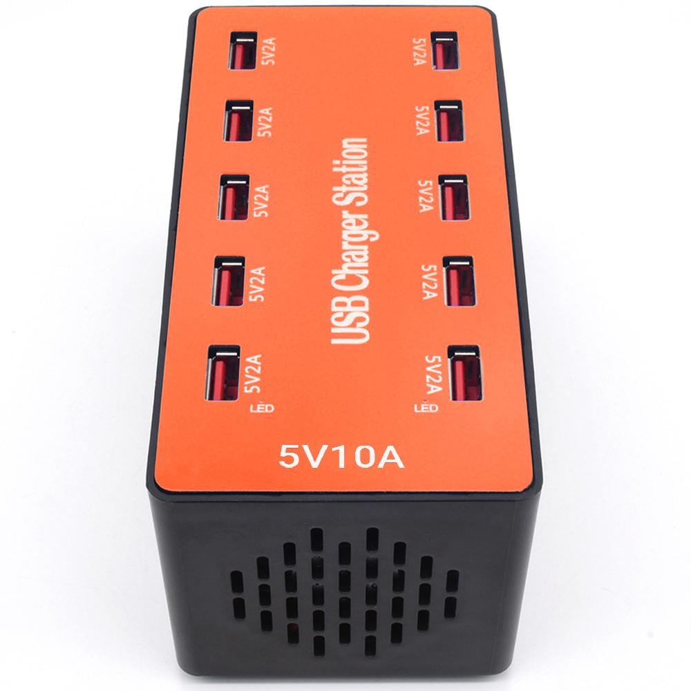 Пристрій мультизарядний мережевий Addap CS-A5B док-станція на 10 USB портів 50 W Orange - фото 10