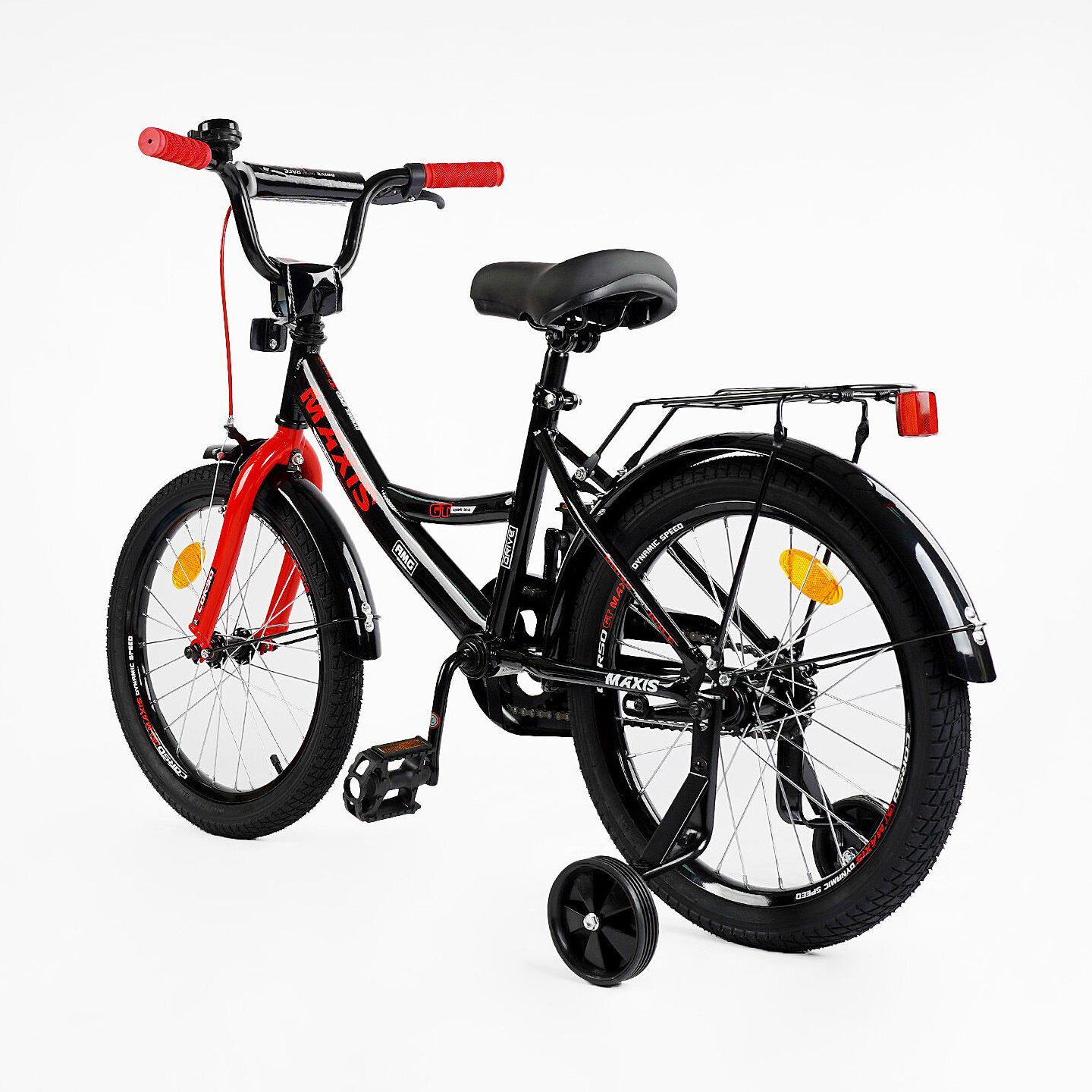 Велосипед двоколісний Corso MAXIS 18" дитячий з багажником Чорно-червоний - фото 3 Велосипед двоколісний Corso MAXIS 18" дитячий з багажником Чорно-червоний - фото 3