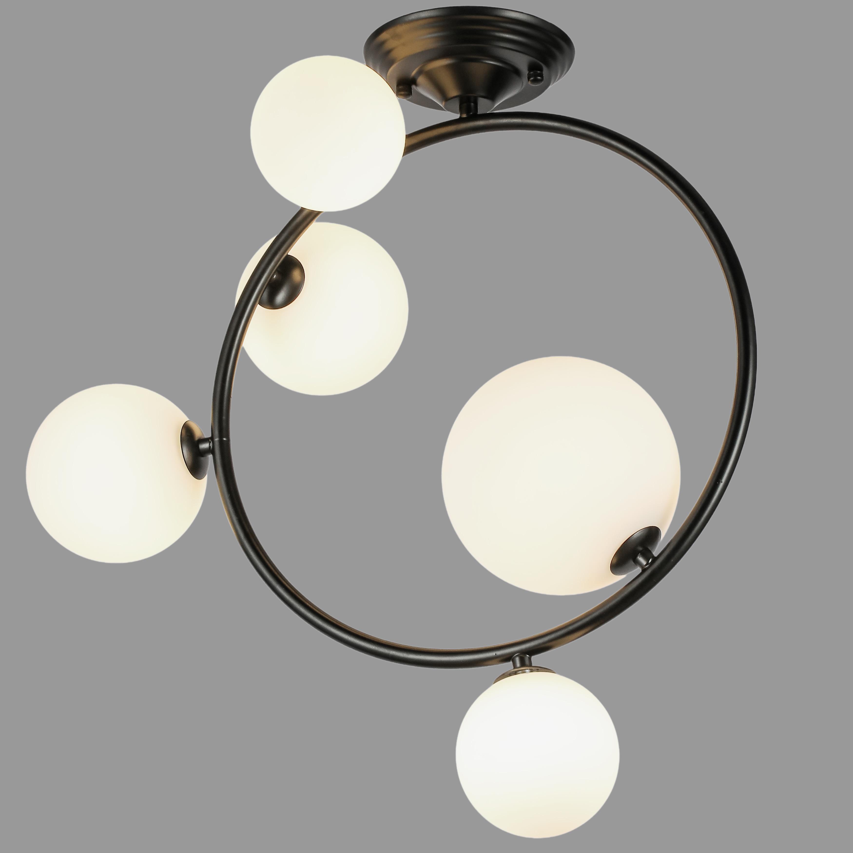 Люстра Bubbles на 5 ламп Черный (918-LP267-5 BK+WH)