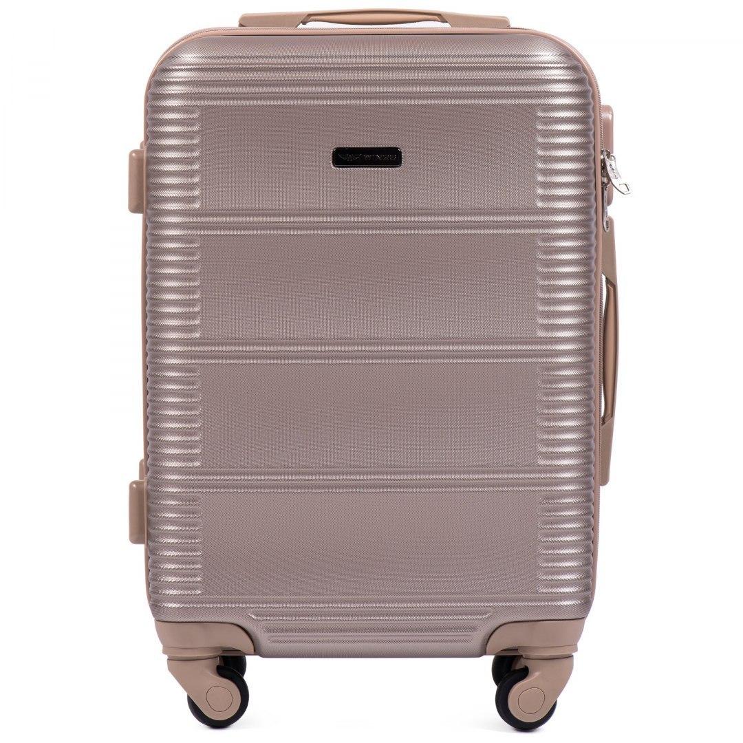 Чемодан ручная кладь Wings К203 малый на 4 колесах 55х37х23 см Шампань