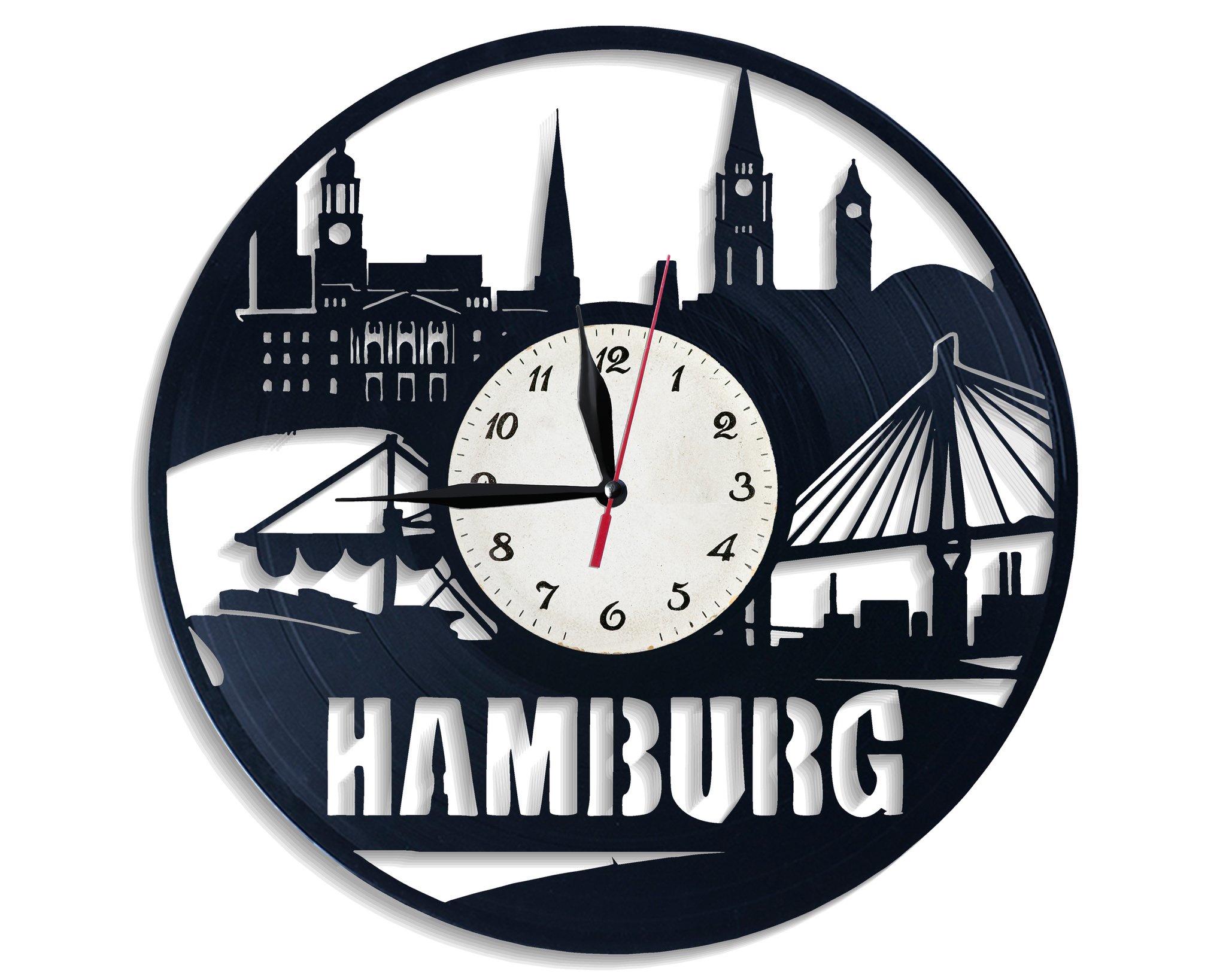 Часы настенные Гамбург 2661 из виниловой пластинки