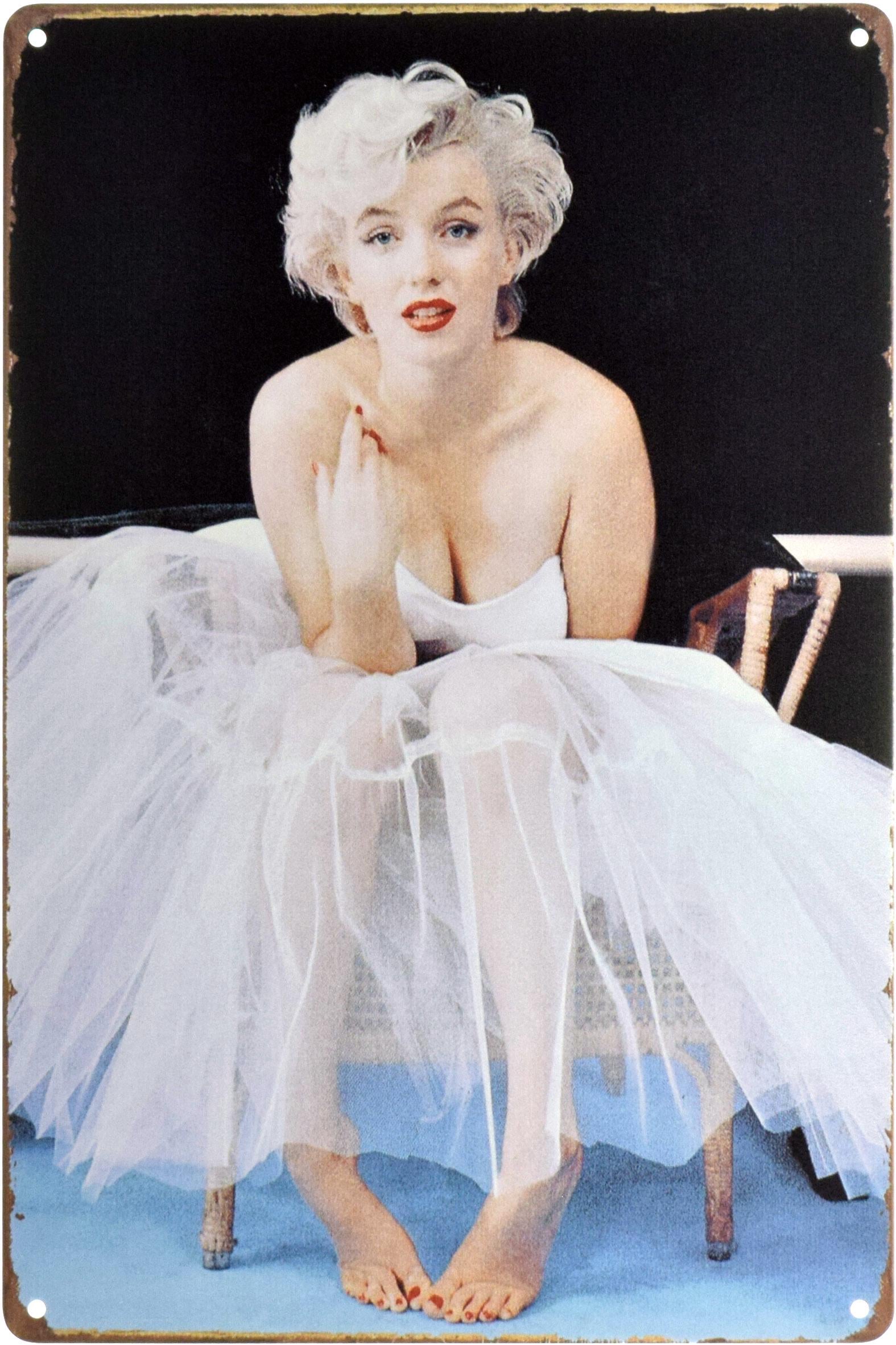 Табличка металлическая Мэрилин Монро Фото Мильтона Грина 1954 20x30 см