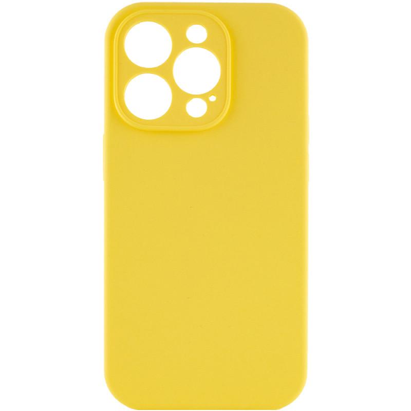 Чехол Silicone Case Full Camera Protective (AA) NO LOGO для Apple iPhone 15 Pro Max (6.7") Жёлтый | Yellow - фото 4