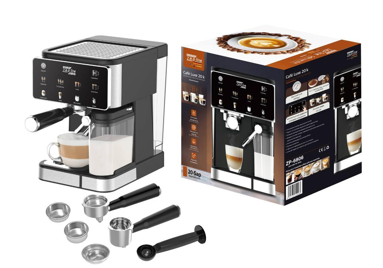 Кофемашина кухонная Zepline ZP-6806 3000 Вт Черный (GR-04728) Кофемашина кухонная Zepline ZP-6806 3000 Вт Черный (GR-04728)