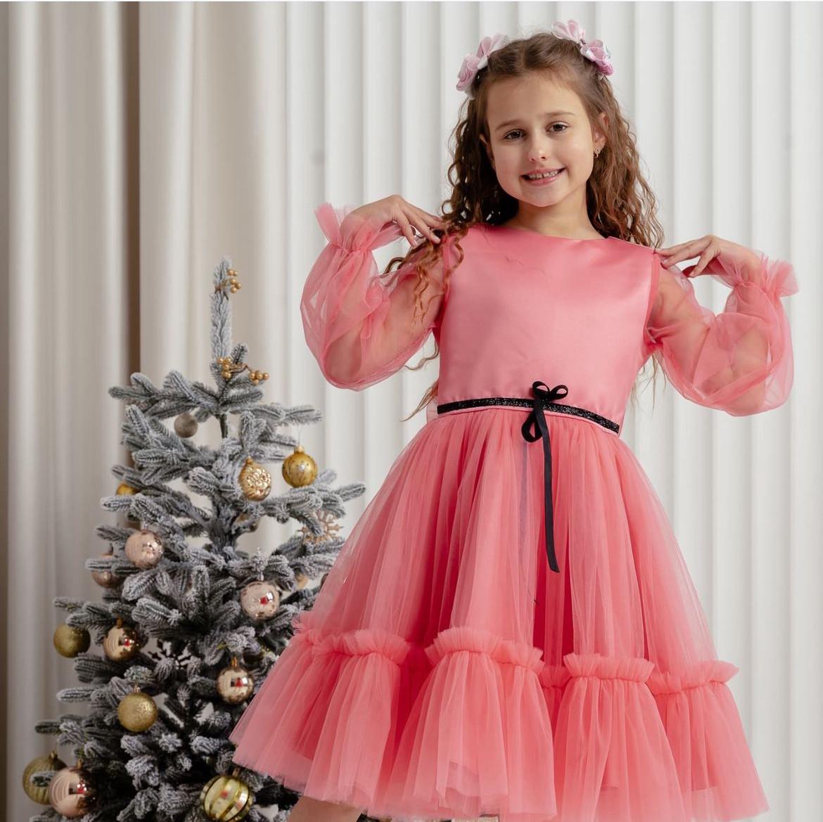 Платье праздничное для девочки 116 см Коралловый (2363319946) - фото 2 Платье праздничное для девочки 116 см Коралловый (2363319946) - фото 2