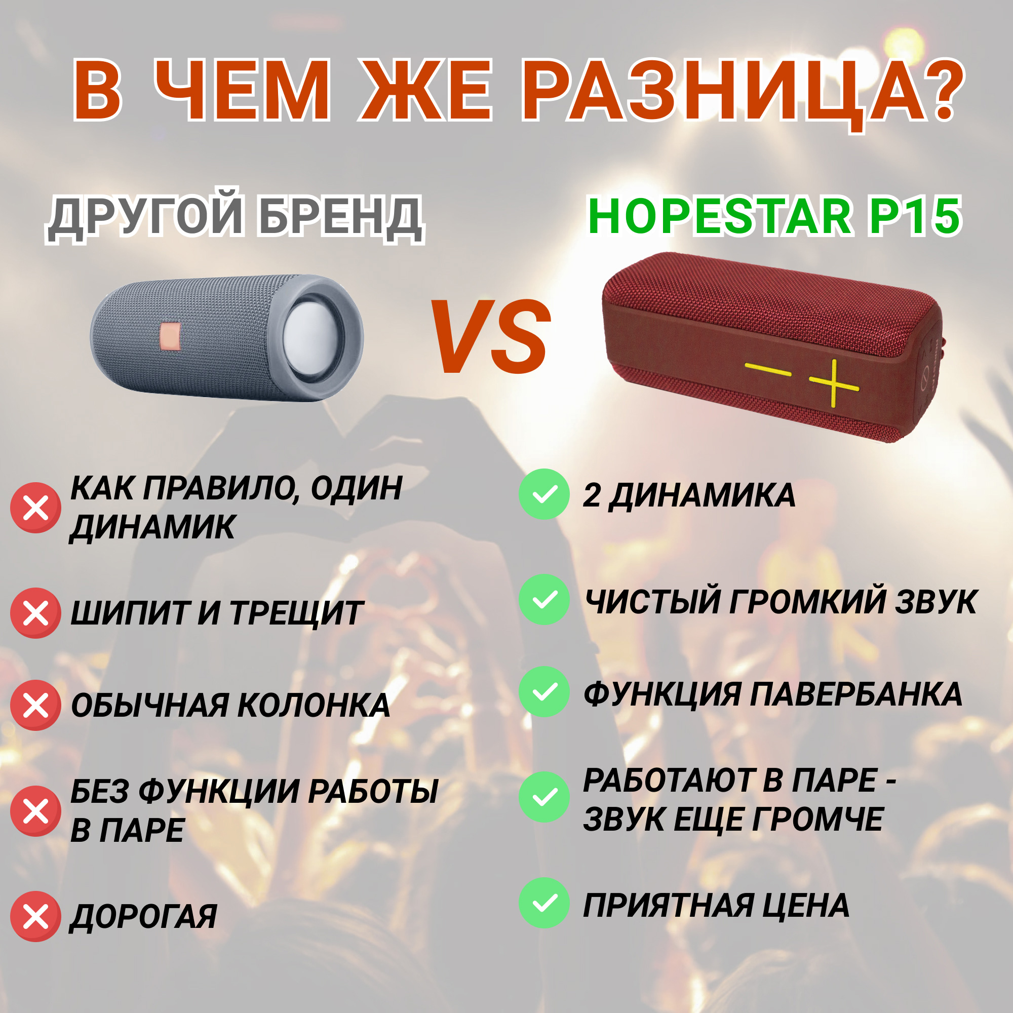 Акустическая система Hopestar P15 Красная - фото 15