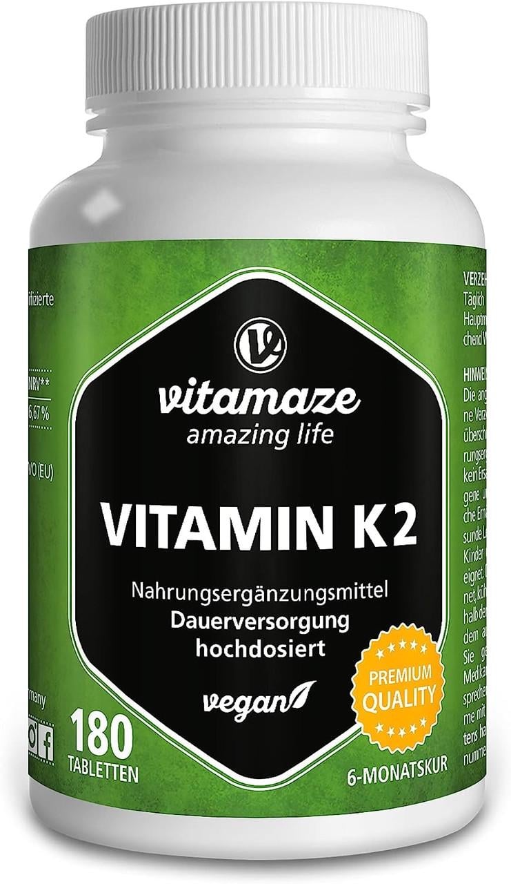 Витамины для иммунитета Vitamaze Витамин K2 200 мкг MK-7 180 таб. (50090730)