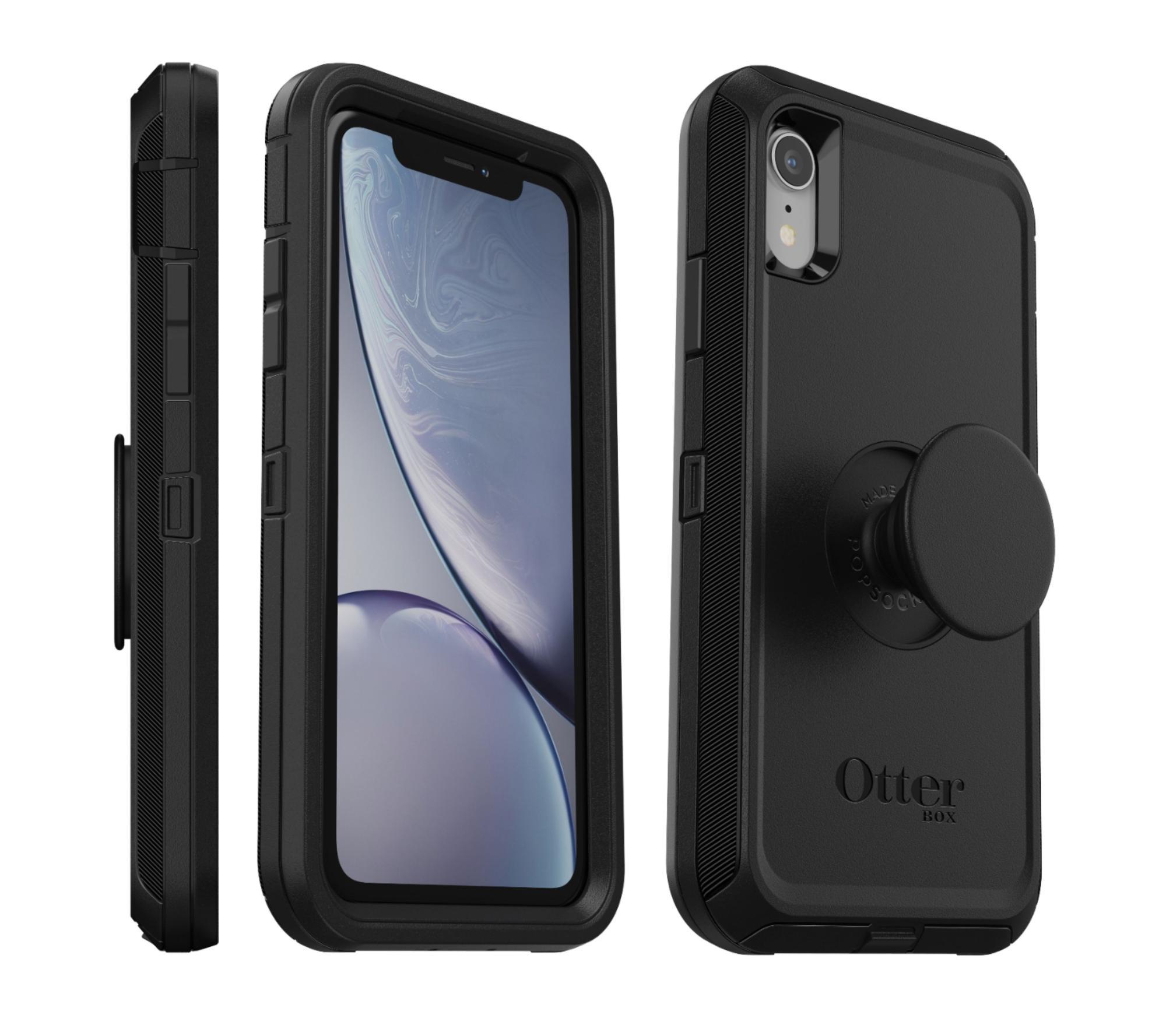 Чехол противоударный с подставкой OtterBox Defender Pop для iPhone XR Black
