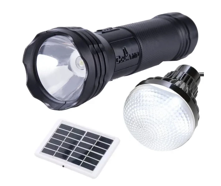 Фонарик ручной Cclamp CL-038 с LED лампой и солнечной панелью 3 Вт (1613)
