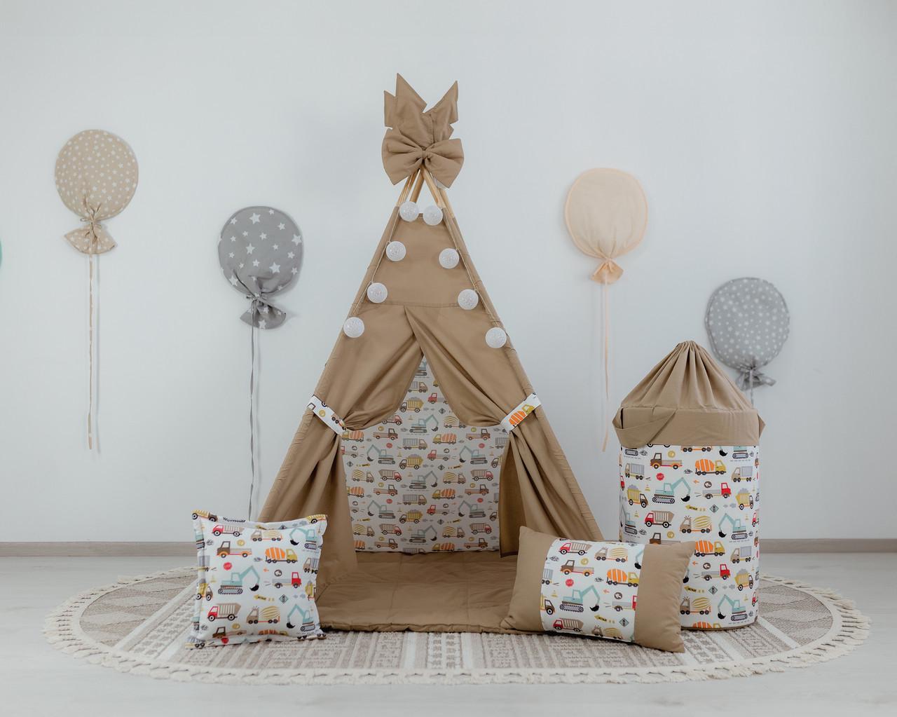 Вігвам для дитини Машинки з матрацом і подушками з кошиком для білизни - фото 2 Вігвам для дитини Машинки з матрацом і подушками з кошиком для білизни - фото 2