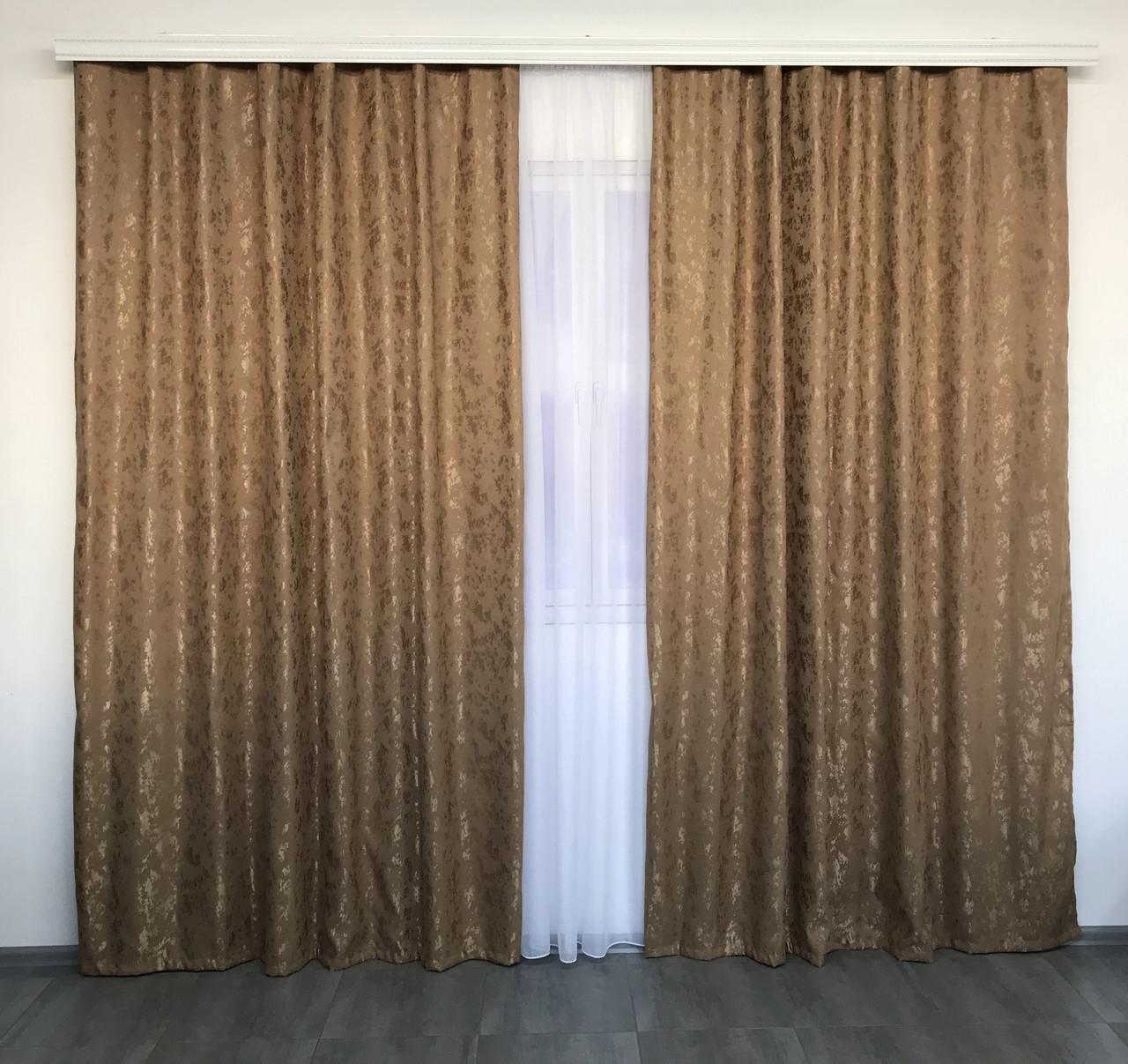 Готовые мраморные шторы ALBO 200x270 см 2 шт. Кофейный (SH-M19-10) - фото 9